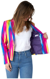 Colorful OppoSuits Women's Blazers Rainbow Glaze for Festive Parties Weddings and Fun Celebrations