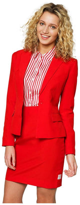 Stylish OppoSuits Women's Red Ruby Suit for Holiday Events Parties and Special Occasions