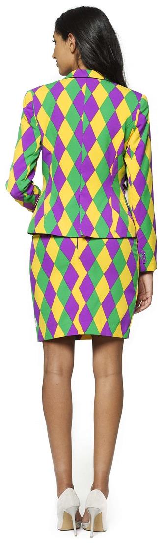 OppoSuits Women's Harlequeen Suit for Mardi Gras Parties and Festive Celebrations