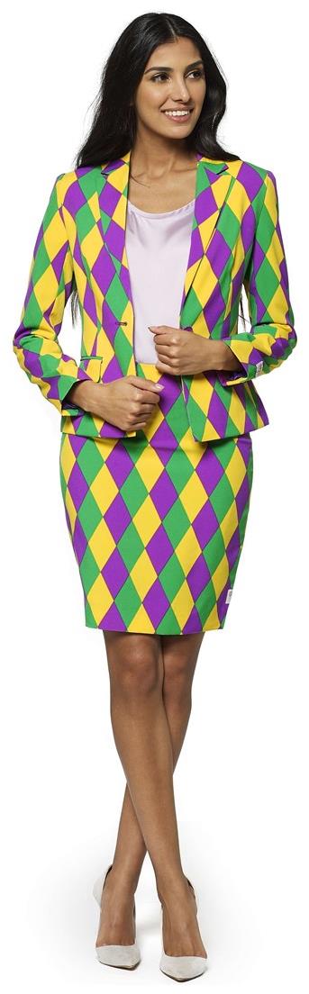 OppoSuits Women's Harlequeen Suit for Mardi Gras Parties and Festive Celebrations