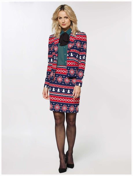 OppoSuits Women's Nordic Noelle Suit for Christmas Parties Holiday Events and Festive Gatherings