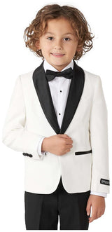 Elegant OppoSuits Boys' Pearly White Tuxedo for Formal Events Weddings and Holiday Celebrations