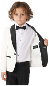 Elegant OppoSuits Boys' Pearly White Tuxedo for Formal Events Weddings and Holiday Celebrations