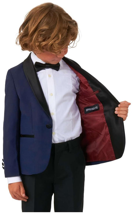 Stylish OppoSuits Boys Midnight Blue Tuxedo for Weddings and Formal Events
