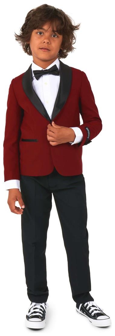 Elegant OppoSuits Boys' Tuxedos in Hot Burgundy for Weddings Formal Events and Special Occasions