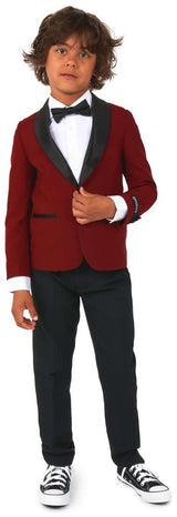 Elegant OppoSuits Boys' Tuxedos in Hot Burgundy for Weddings Formal Events and Special Occasions