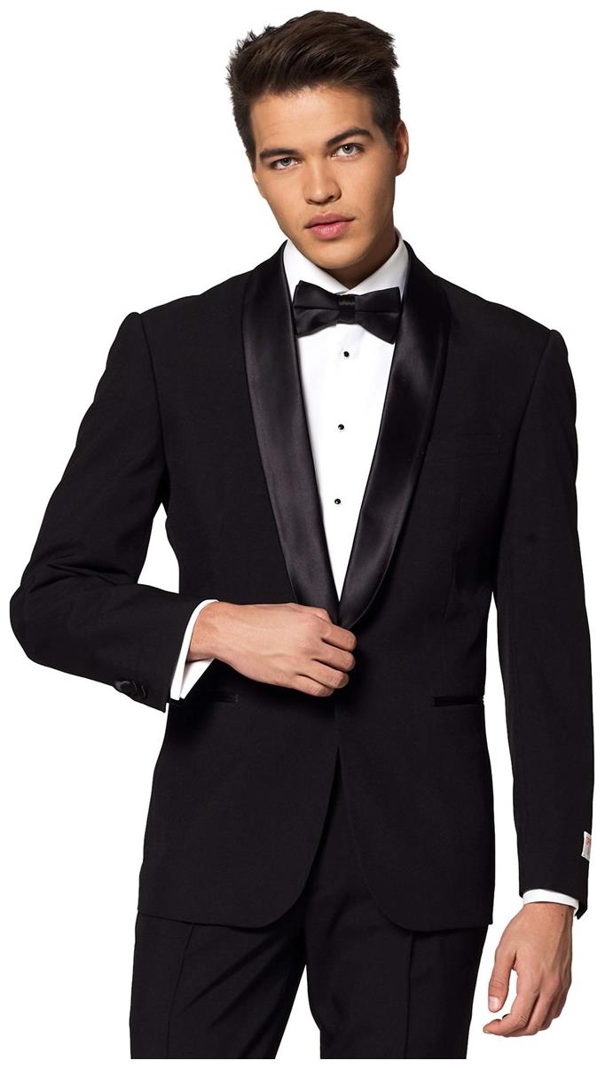 Elegant OppoSuits Men's Tuxedo Jet Set Black for Weddings Proms Formal Events and Black-Tie Gatherings
