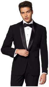 Elegant OppoSuits Men's Tuxedo Jet Set Black for Weddings Proms Formal Events and Black-Tie Gatherings