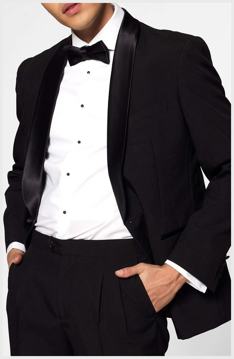 Elegant OppoSuits Men's Tuxedo Jet Set Black for Weddings Proms Formal Events and Black-Tie Gatherings
