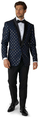 Stylish OppoSuits Goldy Dots Tuxedo for Formal Events Parties and Holiday Celebrations