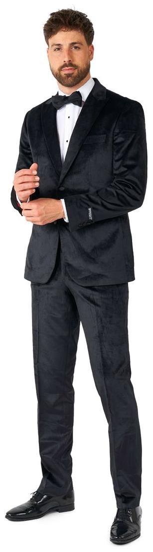 Elegant Midnight Black Velvet Tuxedo for Formal Events Weddings and Holiday Parties