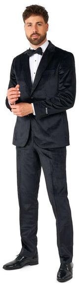 Elegant Midnight Black Velvet Tuxedo for Formal Events Weddings and Holiday Parties