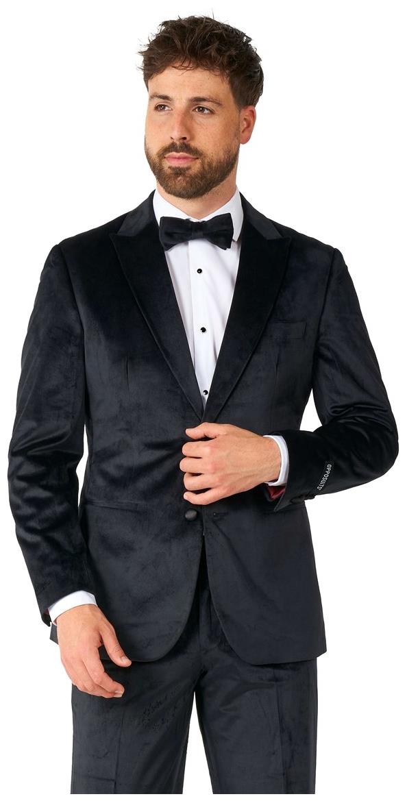 Elegant Midnight Black Velvet Tuxedo for Formal Events Weddings and Holiday Parties