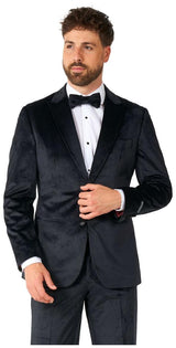 Elegant Midnight Black Velvet Tuxedo for Formal Events Weddings and Holiday Parties