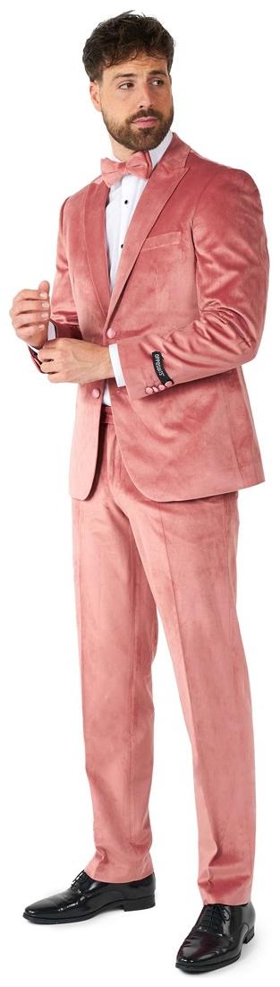 Elegant OppoSuits Vintage Pink Velvet Tuxedo for Formal Events Weddings and Parties