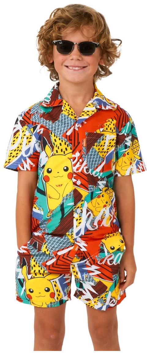 OppoSuits Boys Pika Pikachu Summer Set for Beach Pool Parties and Fun Outdoor Activities