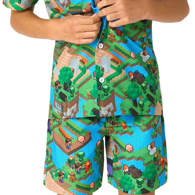 OppoSuits Boys Minecraft Overworld Summer Set for Fun Outdoor Activities and Playtime Adventures