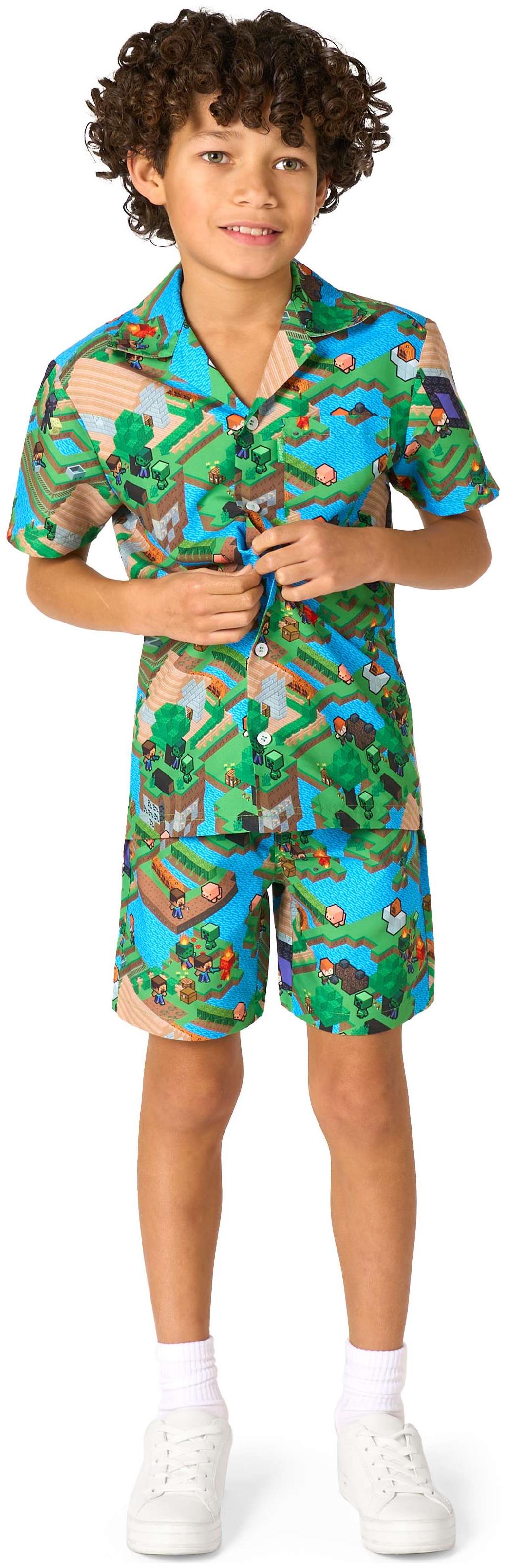 OppoSuits Boys Minecraft Overworld Summer Set for Fun Outdoor Activities and Playtime Adventures