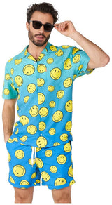 Trendy OppoSuits Men's Smiley Summer Fade Set for Beach Parties Weddings and Fun Events