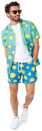 Trendy OppoSuits Men's Smiley Summer Fade Set for Beach Parties Weddings and Fun Events
