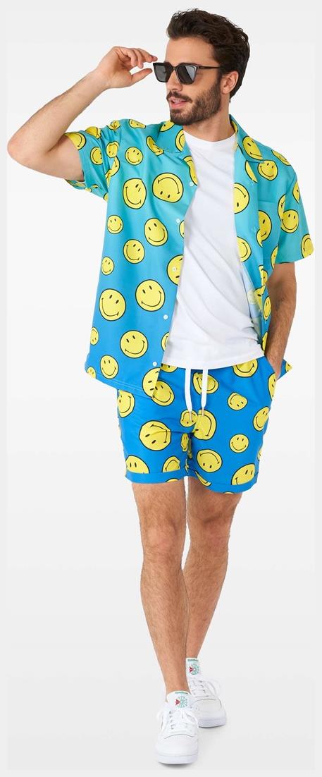 Trendy OppoSuits Men's Smiley Summer Fade Set for Beach Parties Weddings and Fun Events