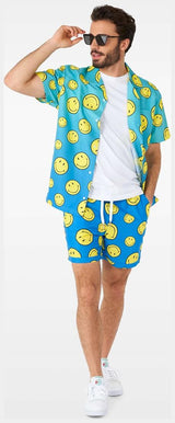 Trendy OppoSuits Men's Smiley Summer Fade Set for Beach Parties Weddings and Fun Events