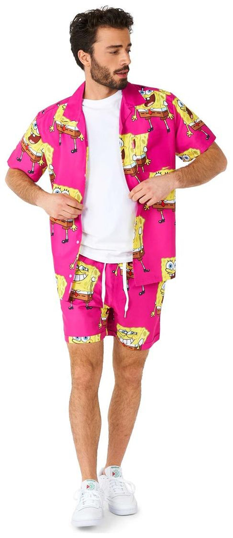 OppoSuits Men's Summer Sets SpongeBobT Pink