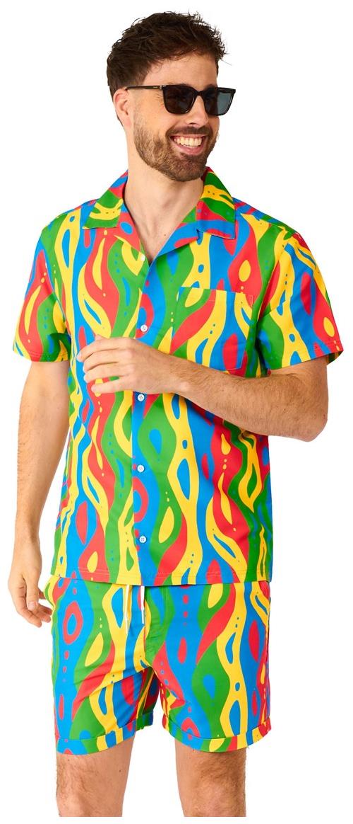 OppoSuits Men's Summer Loopy Lines Set for Beach Parties Summer Vacation and Holiday Events