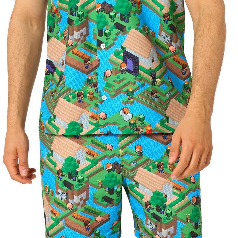 OppoSuits MinecraftT Summer Set for Men for Hot Weather Festivals and Fun Costume Parties