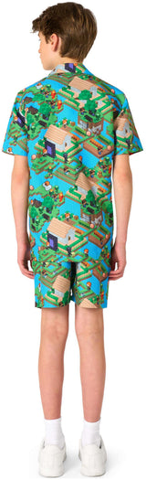 OppoSuits Teen Boys' Summer Sets TEEN BOYS MinecraftT - Overworld