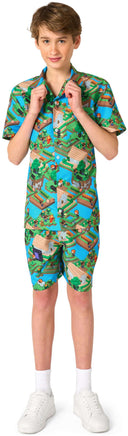 OppoSuits Teen Boys' Summer Sets TEEN BOYS MinecraftT - Overworld
