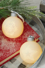 4 Inch Lighted Ceramic Ball Ornament Decorative Christmas Hanging Ornament