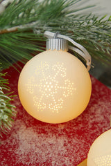 4” Lighted Ceramic Ball Ornament