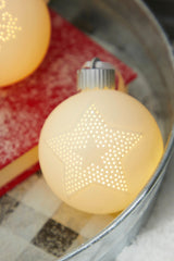 4” Lighted Ceramic Ball Ornament