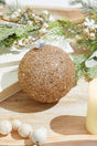 Glitter Ball Glass Ornament - Champagne Rose Gold