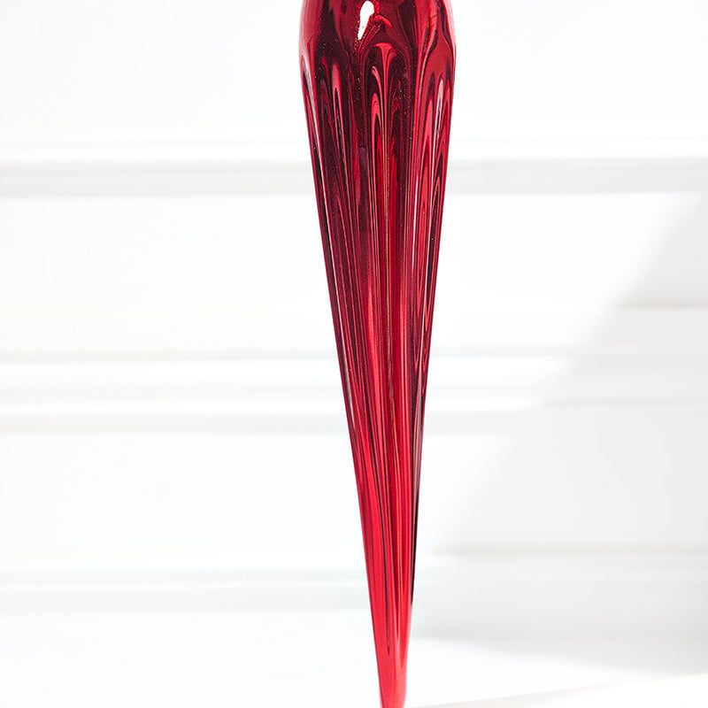 13" Red Finial Glass Ornament