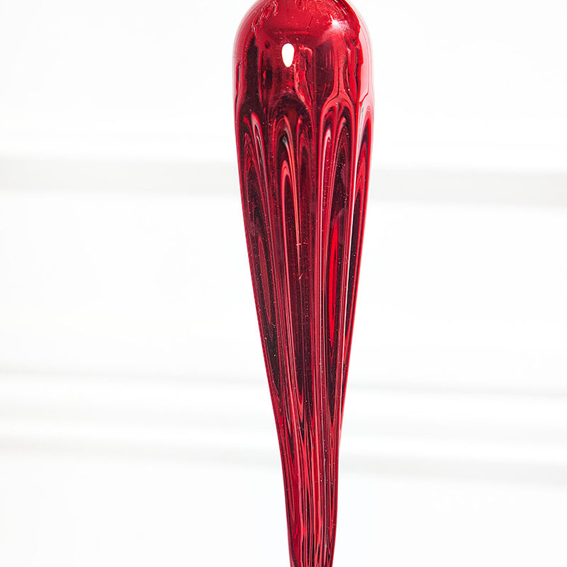 9.5" Red Finial Glass Ornament