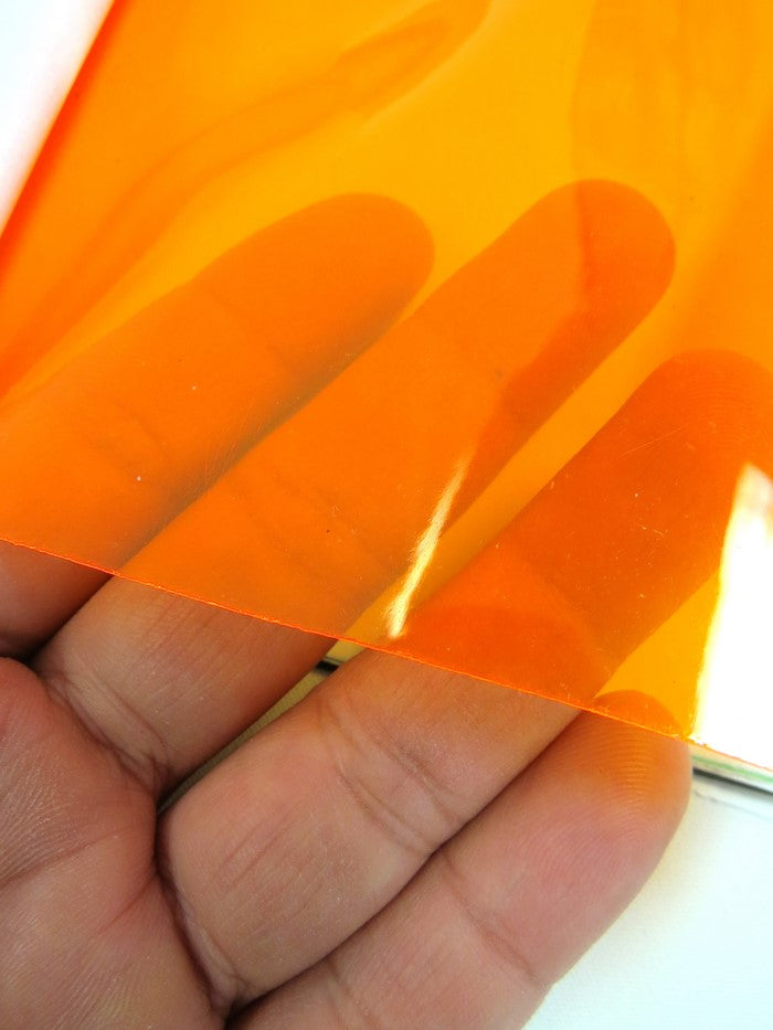 Orange 12 Gauge Tinted Plastic Vinyl Fabric Sold By The Yard