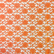 Orange Raschel Lace Fabric