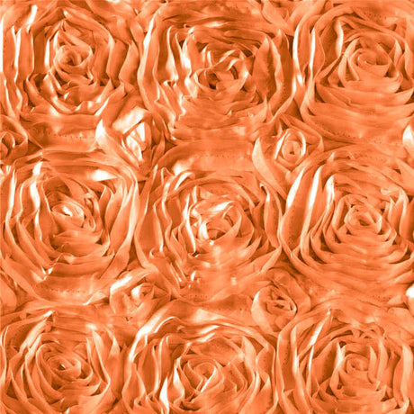 Rosette Satin Orange Fabric,