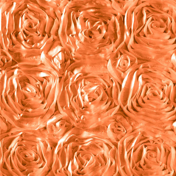 Rosette Satin Orange Fabric,