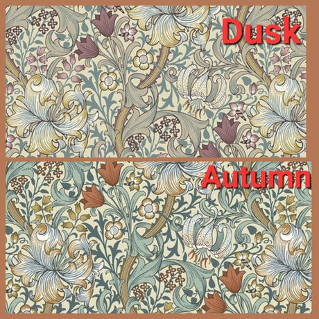 Quilting Cotton Golden Lily Autumn Dusk William Morris