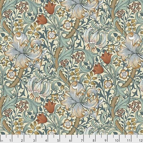 Quilting Cotton Golden Lily Autumn Dusk William Morris