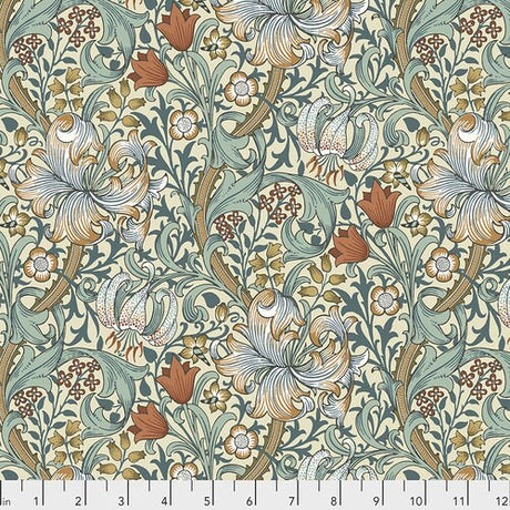 Quilting Cotton Golden Lily Autumn Dusk William Morris
