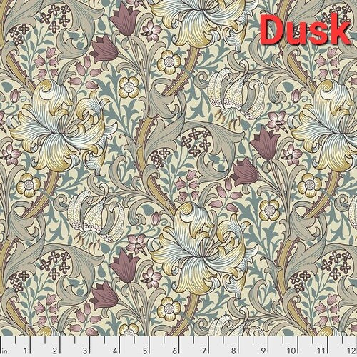 Quilting Cotton Golden Lily Autumn Dusk William Morris