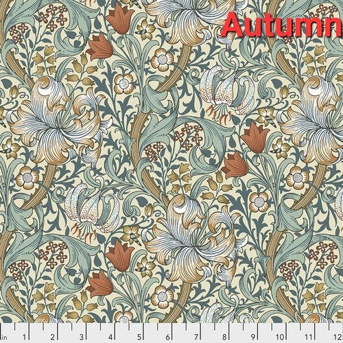 Quilting Cotton Golden Lily Autumn Dusk William Morris