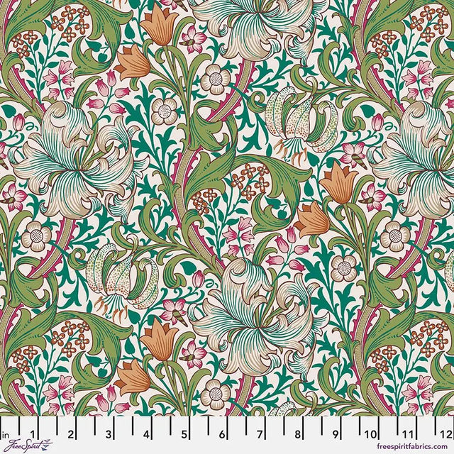Quilting Cotton Original Morris & Co Golden Lily Fuchsia William Morris