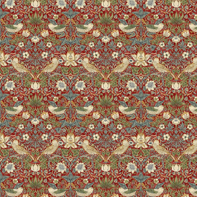Quilting Cotton Mini Strawberry Thief Red William Morris