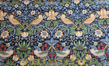 Quilting Cotton Strawberry Thief William Morris Thameside Navy Chocolate
