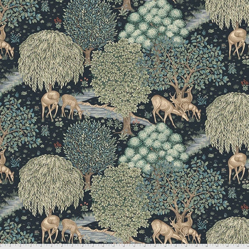 Quilting Cotton The Brook Indigo William Morris